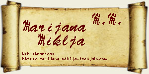 Marijana Miklja vizit kartica